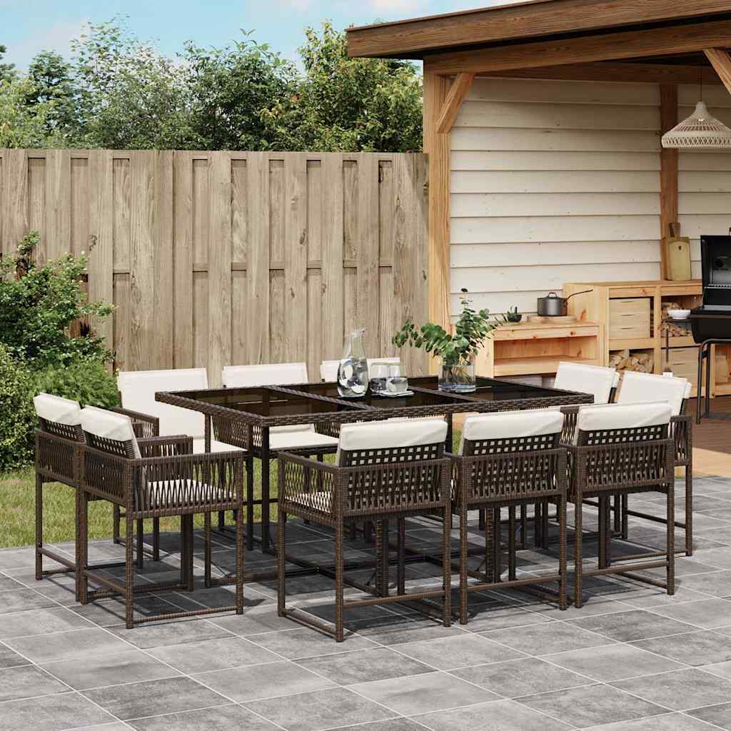 Garden Dining Set | Brown, Cream White