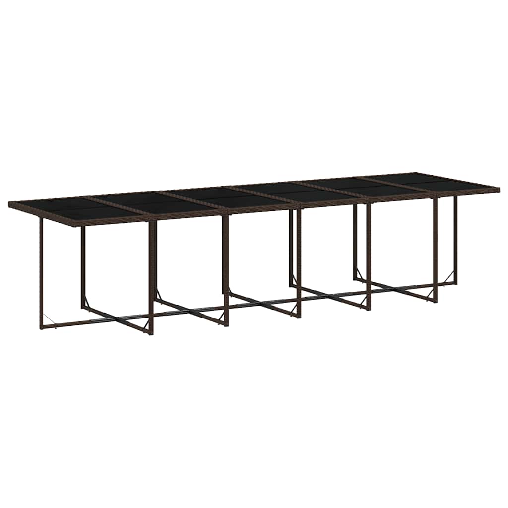 13 Piece Garden Dining Set with Cushions Brown Poly Rattan