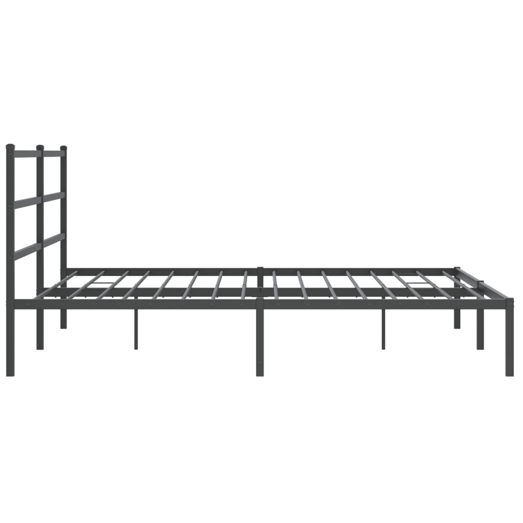 vidaXL Metal Bed Frame without Mattress with Headboard Black 200x200cm