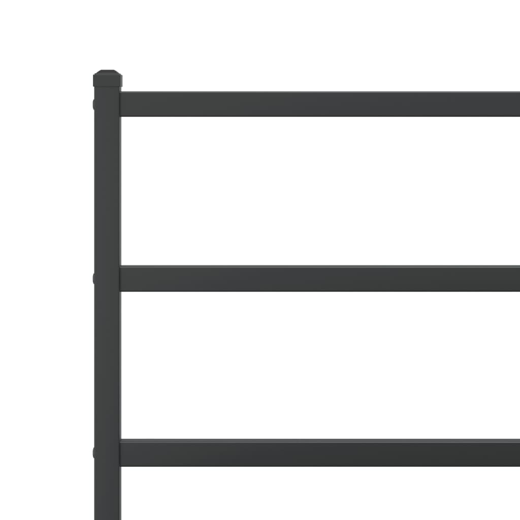 vidaXL Metal Bed Frame without Mattress with Headboard Black 200x200cm