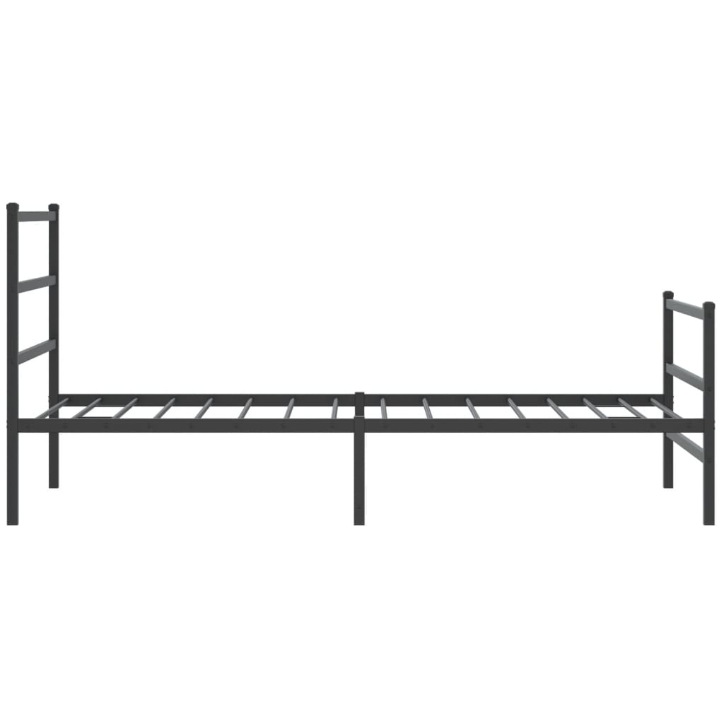 vidaXL Metal Bed Frame without Mattress with Footboard Black 100x190cm