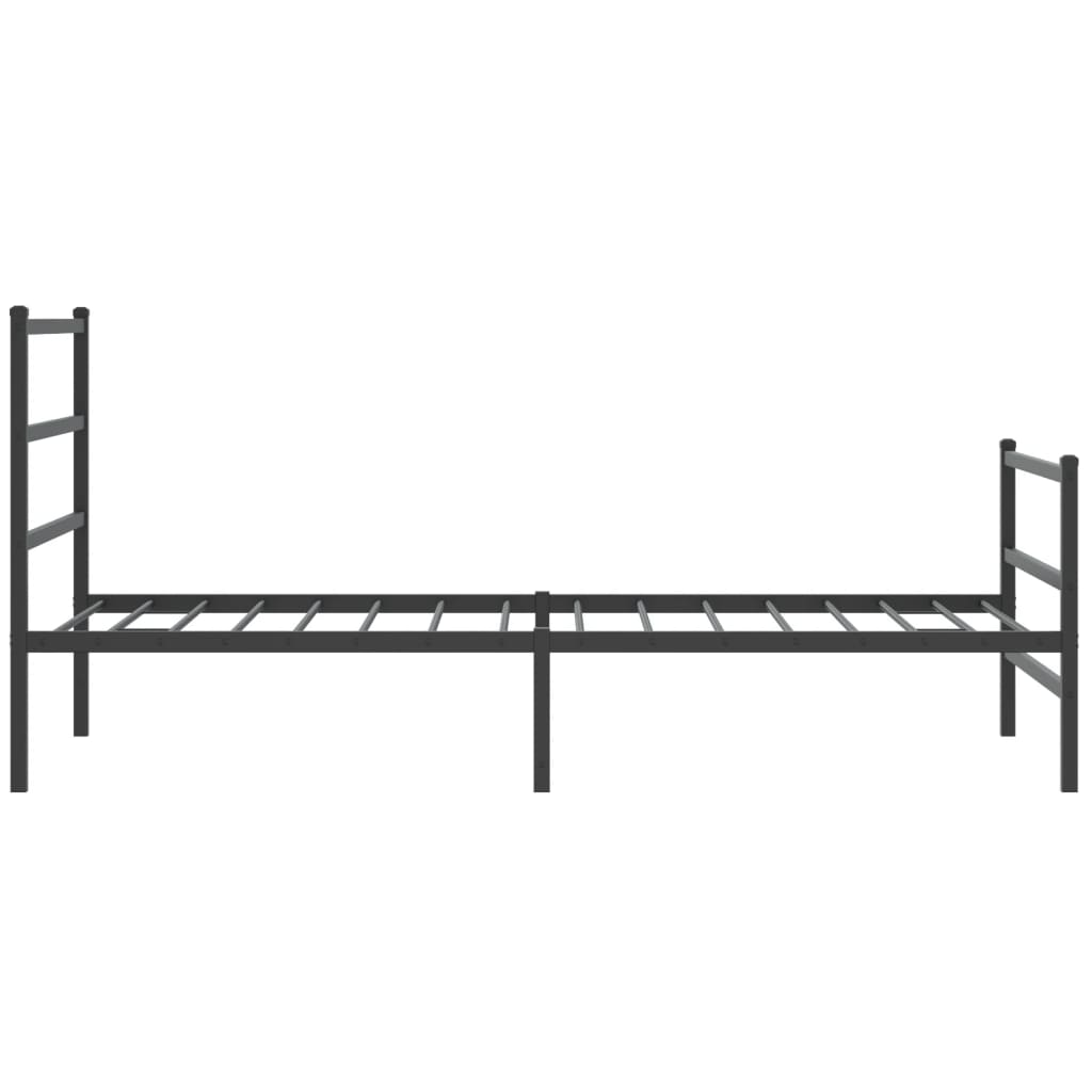 Metal Bed Frame without Mattress with Footboard Black 100x200cm