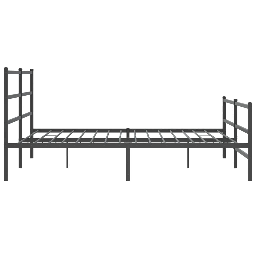Metal Bed Frame without Mattress with Footboard Black 180x200cm