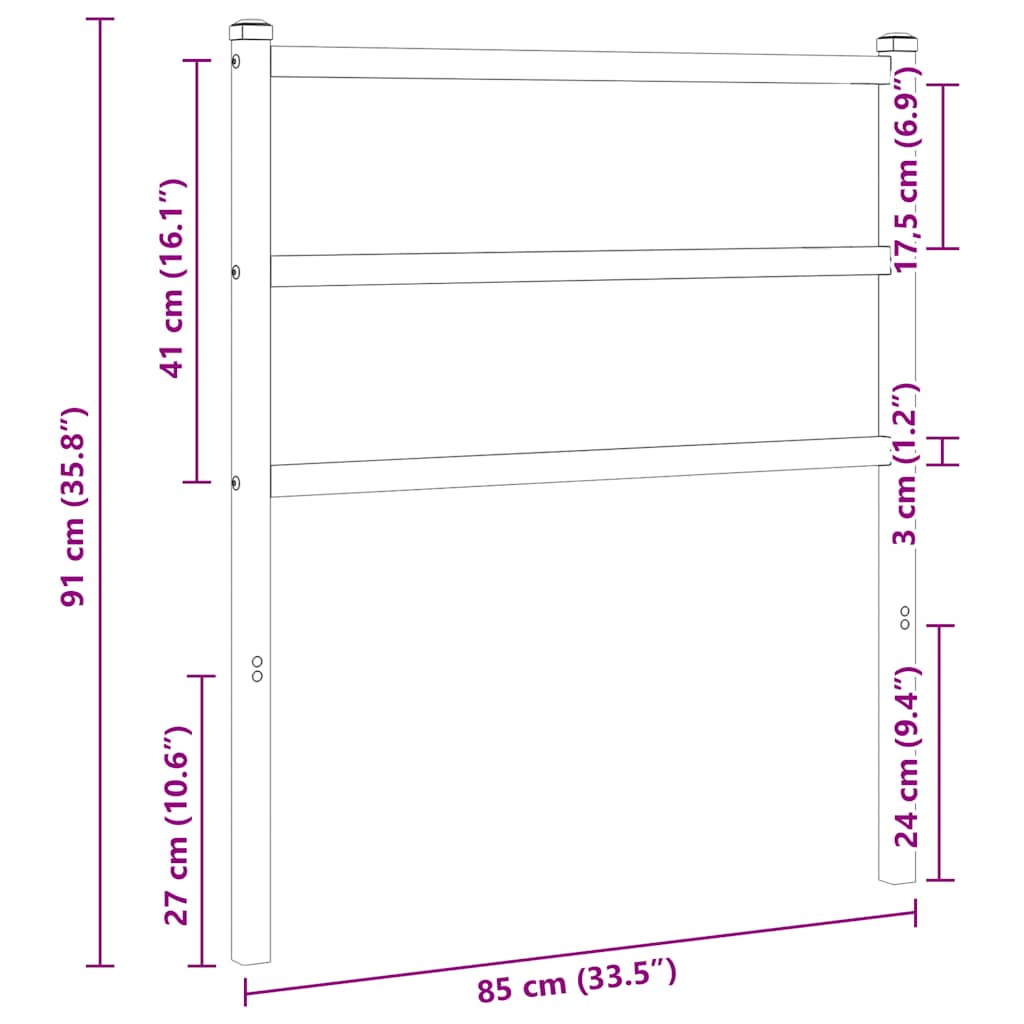 Metal Replace Headboard White 80 cm