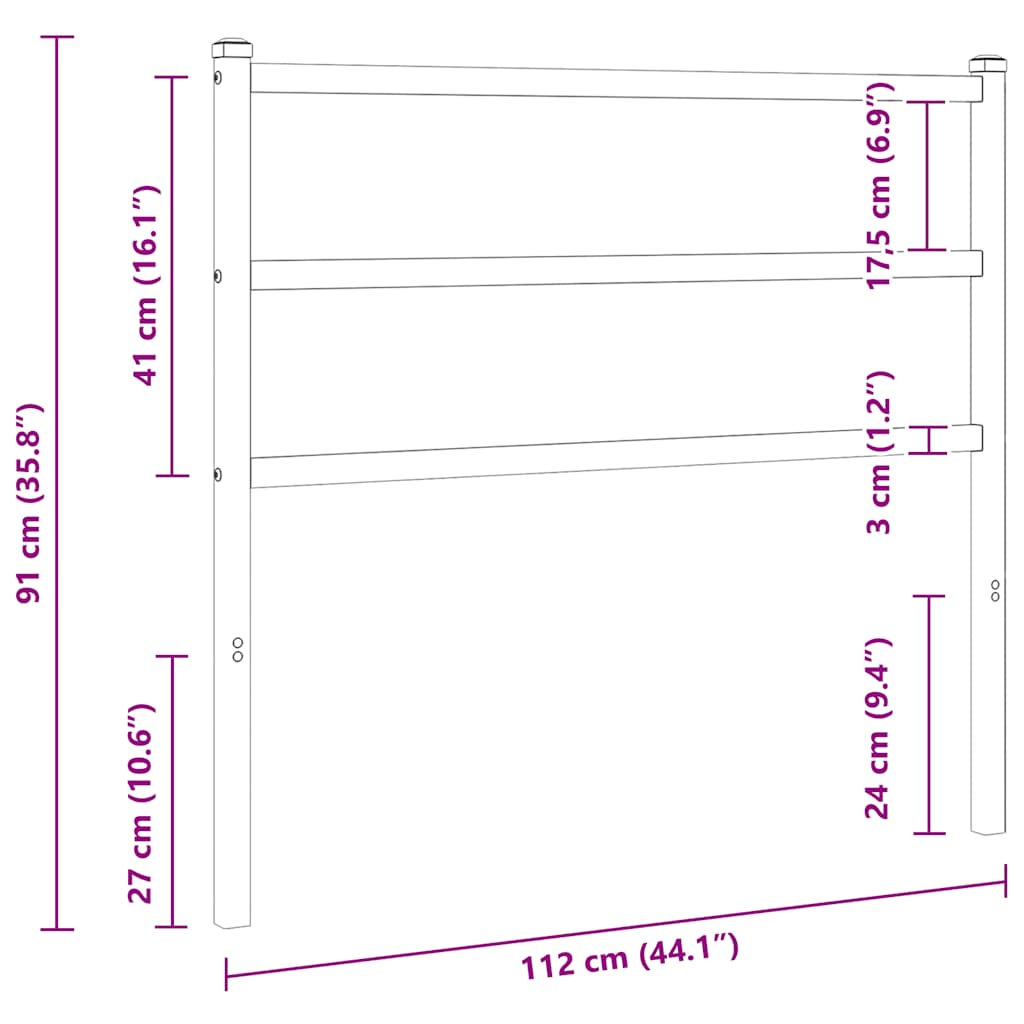 Metal Replace Headboard White 107 cm