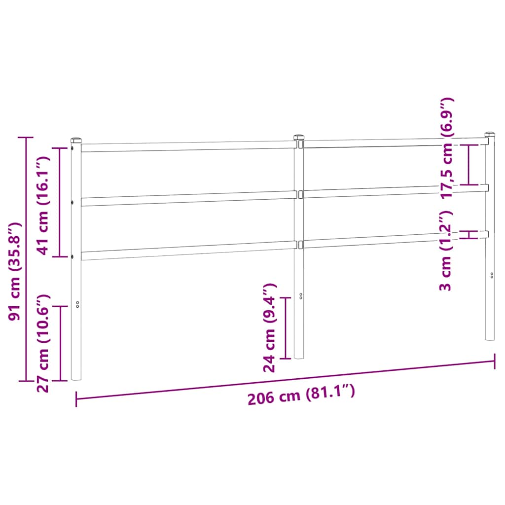 Metal Replace Headboard White 200 cm