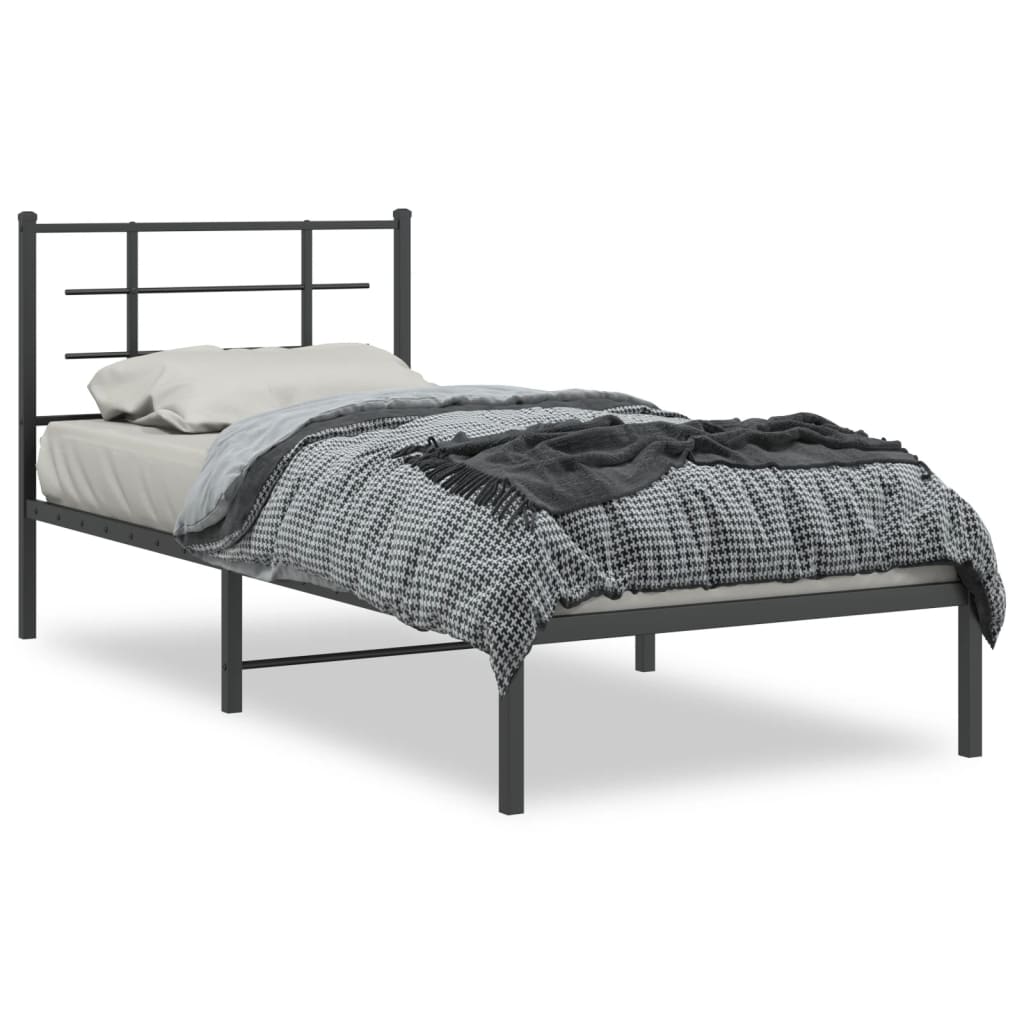 Bed Frame | Black | Powder-Coated Steel | Single | Bed Frame
