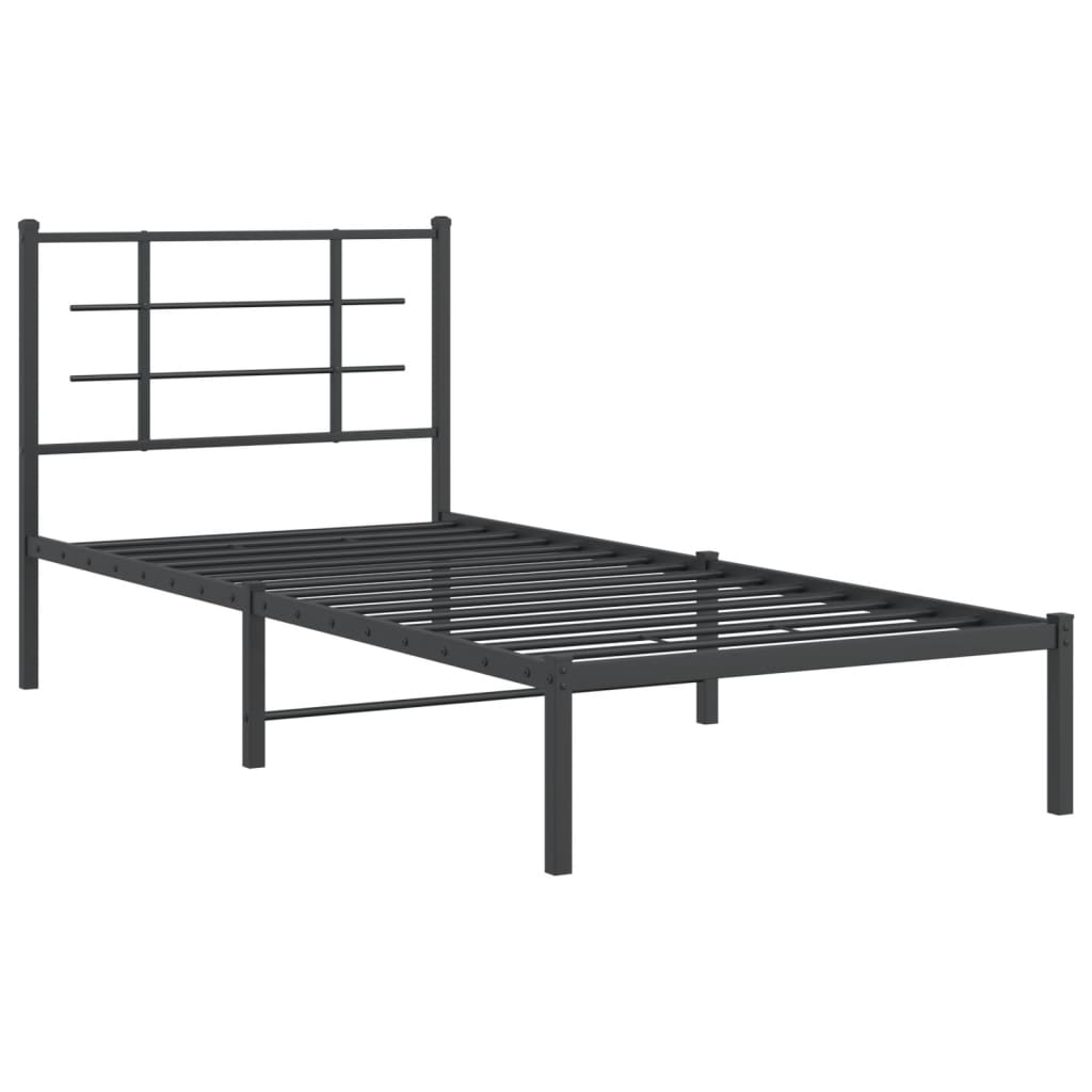 Bed Frame | Black | Powder-Coated Steel | Single | Bed Frame