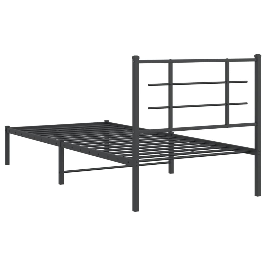 Bed Frame | Black | Powder-Coated Steel | Single | Bed Frame