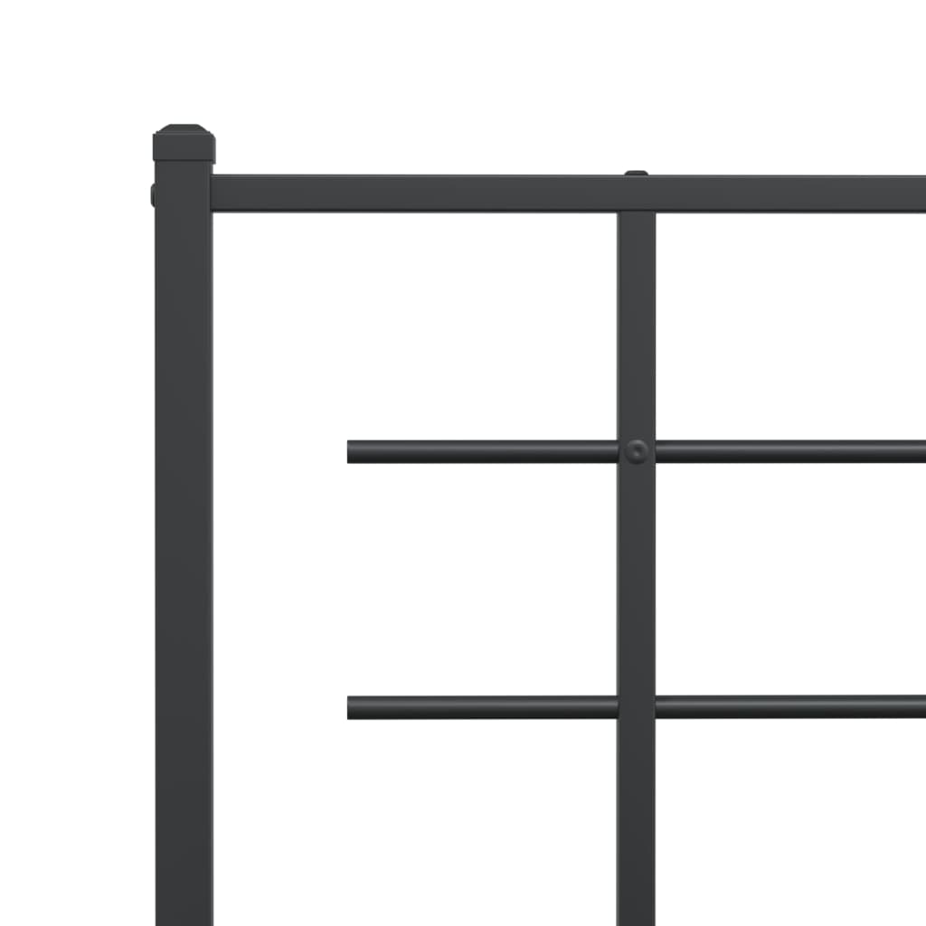 vidaXL Metal Bed Frame without Mattress with Headboard Black 107x203cm