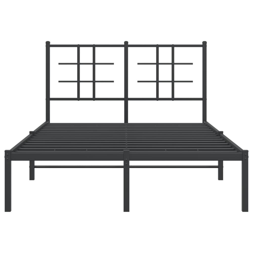 vidaXL Metal Bed Frame without Mattress with Headboard Black 120x200cm