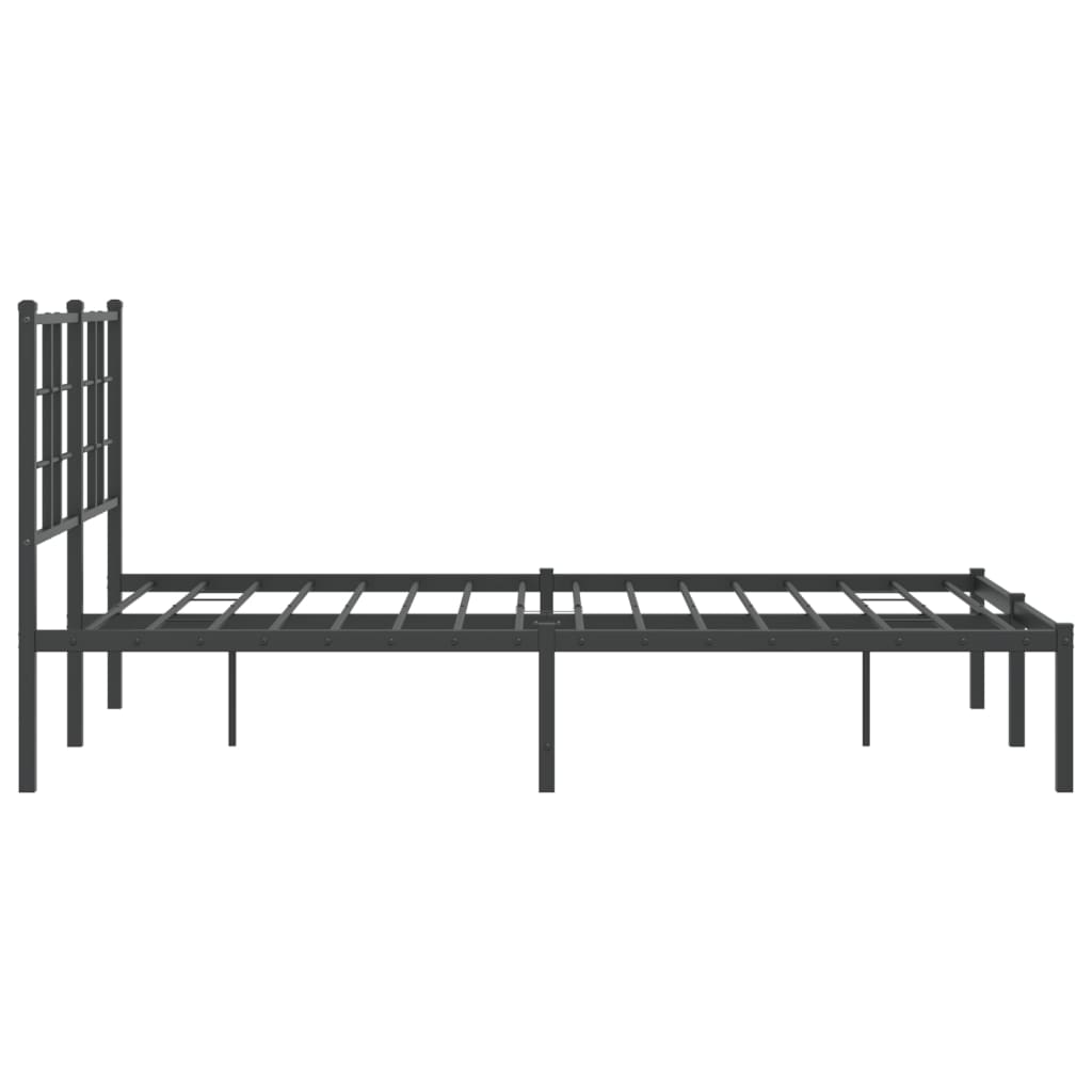 vidaXL Metal Bed Frame without Mattress with Headboard Black 120x200cm