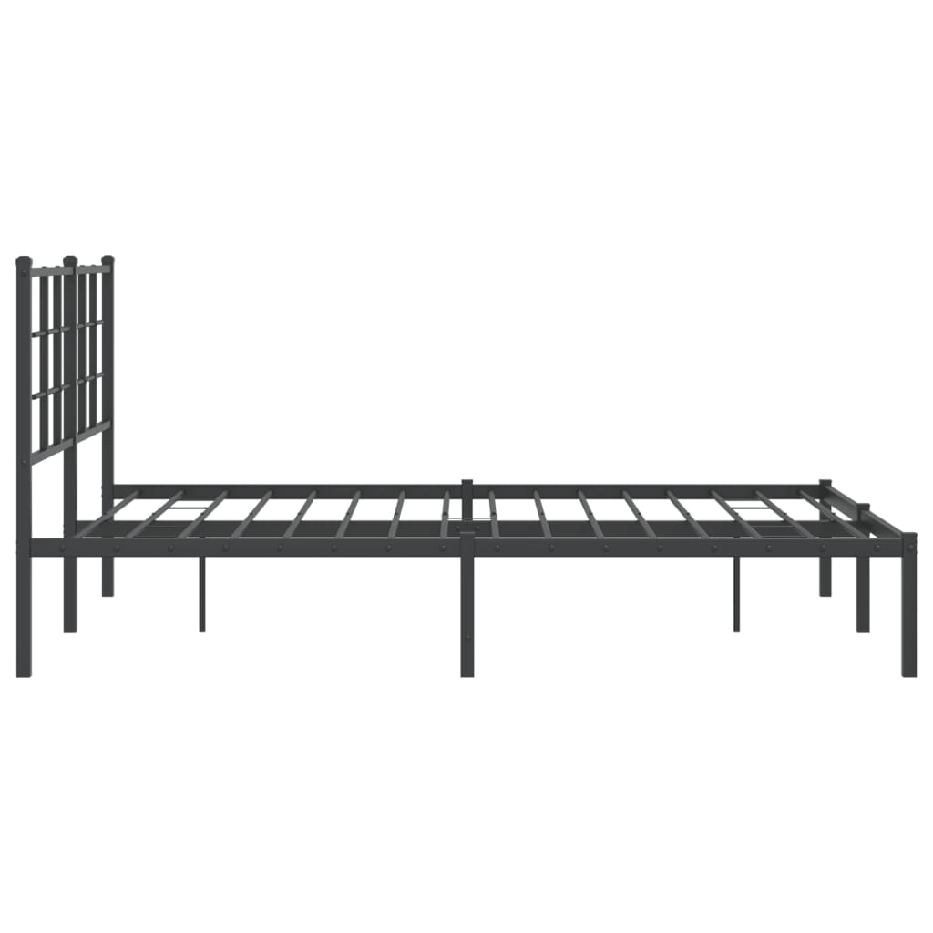 vidaXL Metal Bed Frame without Mattress with Headboard Black 140x200cm