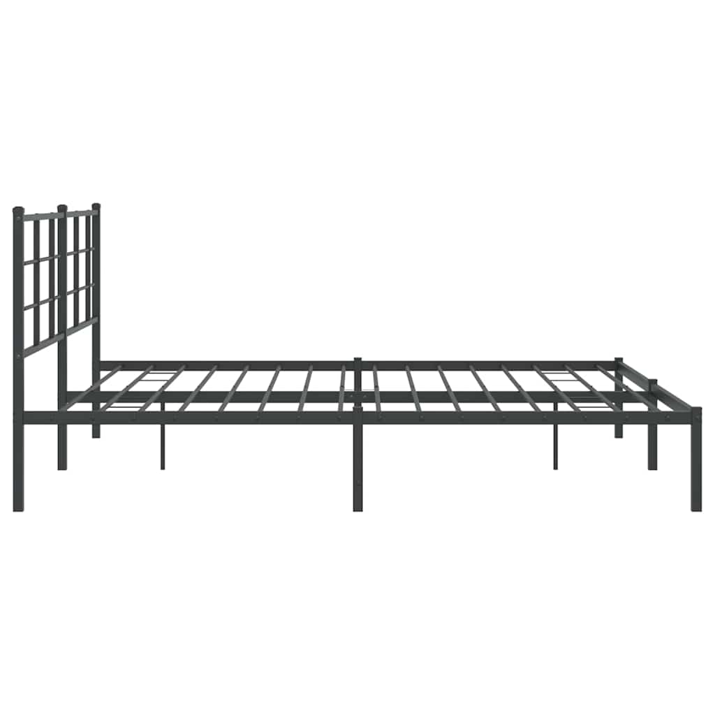 Bed Frame | Black | Powder-Coated Steel | Double | Modern & Durable