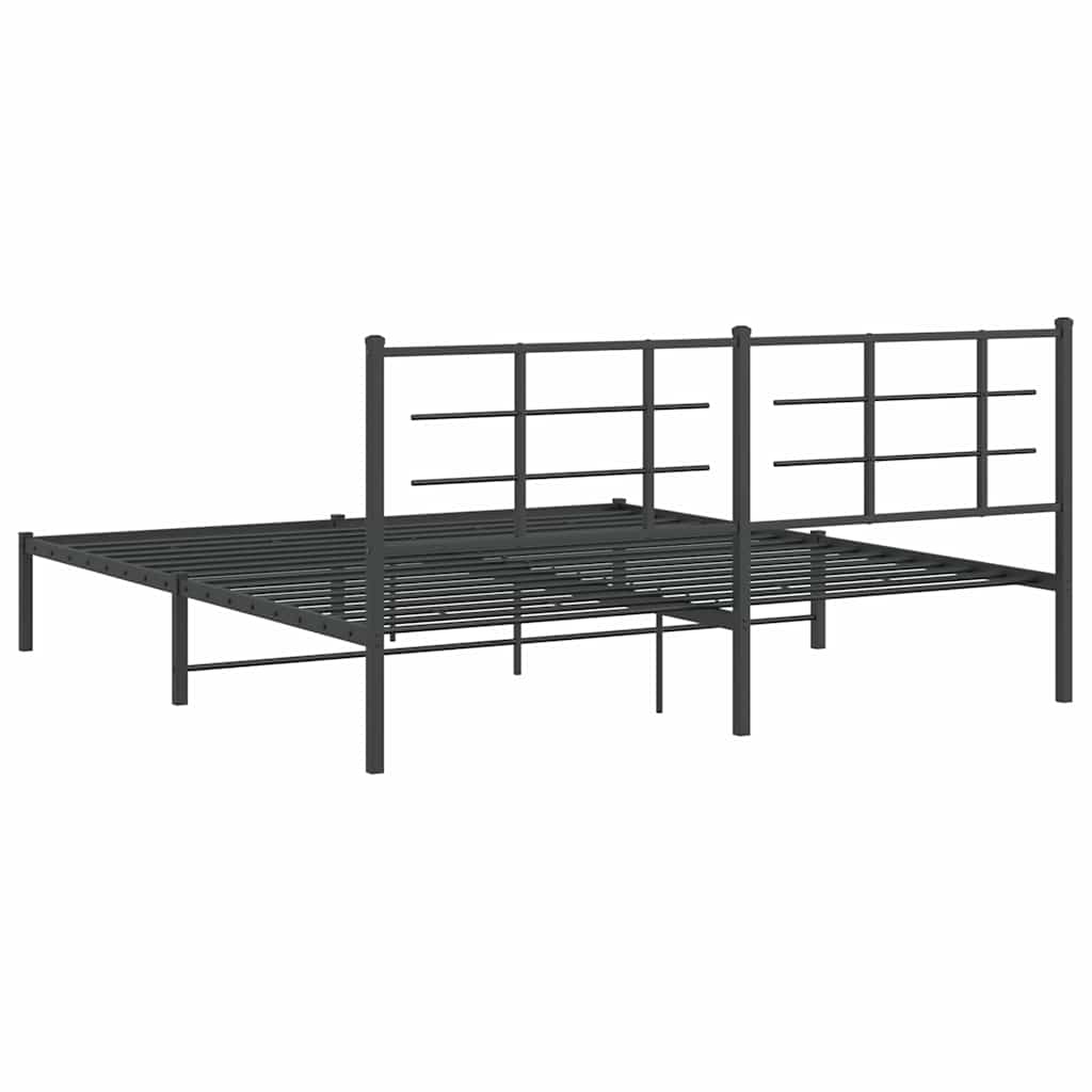 Bed Frame | Black | Powder-Coated Steel | Double | Modern & Durable