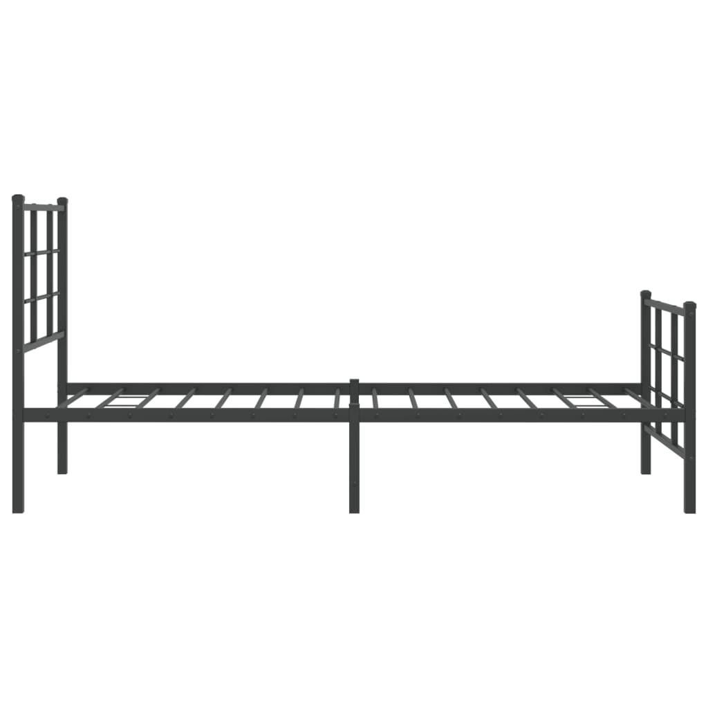 vidaXL Metal Bed Frame without Mattress with Footboard Black 80x200cm