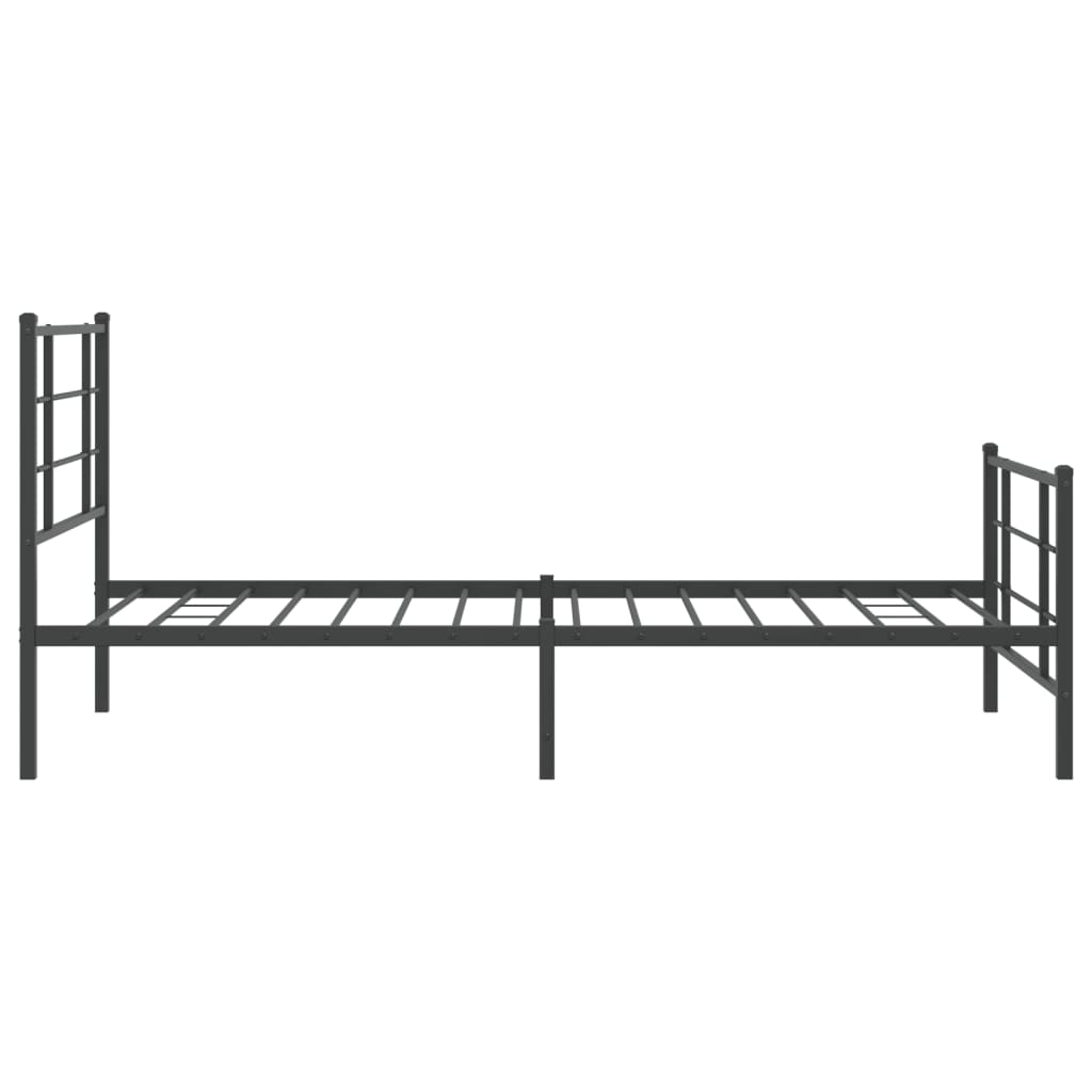 Bed Frame | Black | Powder-Coated Steel | 107x203 cm | Metal Bed Frame