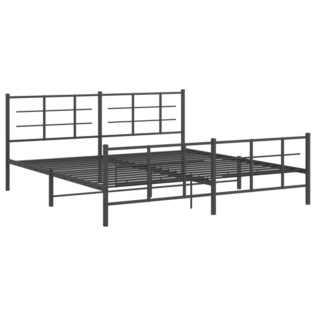 Bed Frame | Black | Steel | Double | Bed Frame | Rectangular | Modern
