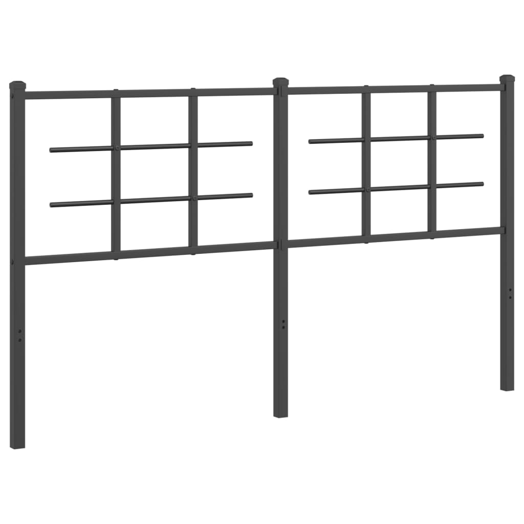 vidaXL Metal Headboard Black 160 cm