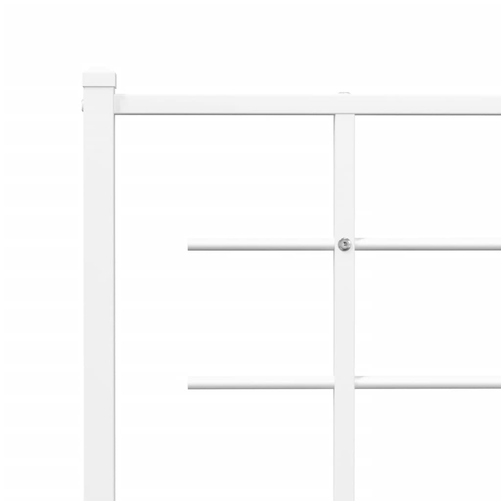 vidaXL Metal Bed Frame without Mattress with Headboard White 80x200cm