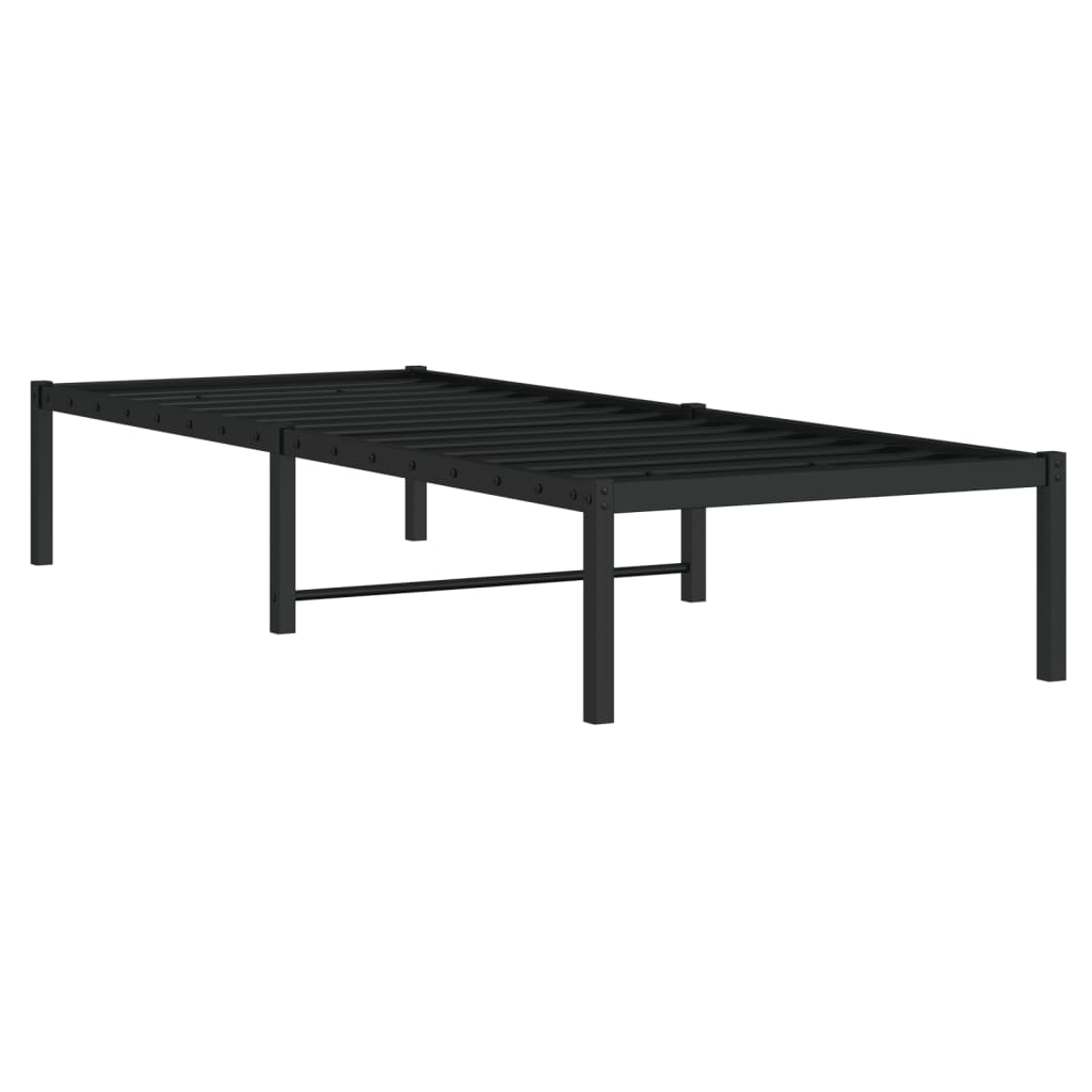 Metal Bed Frame without Mattress Black 75x190cm