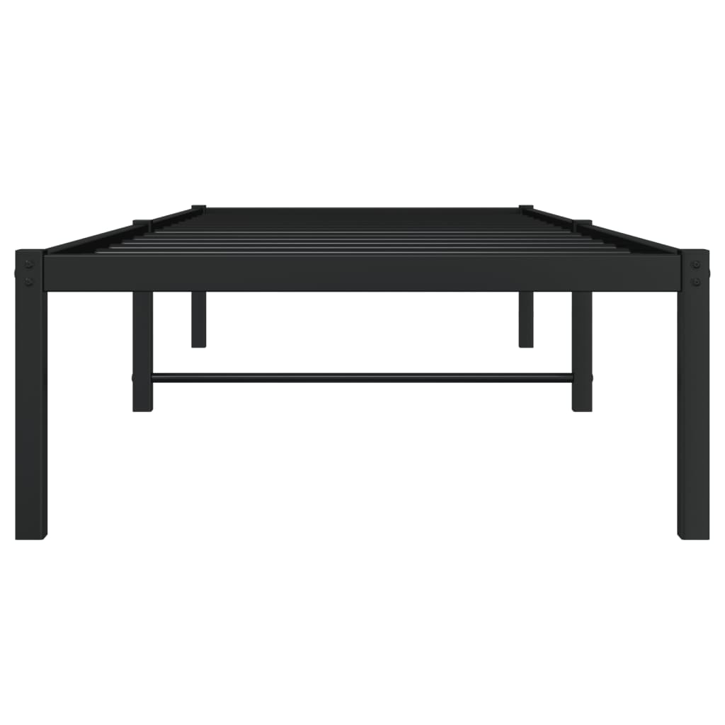 Metal Bed Frame without Mattress Black 75x190cm