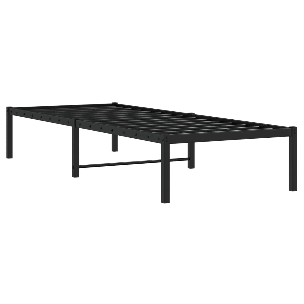 Metal Bed Frame without Mattress Black 75x190cm