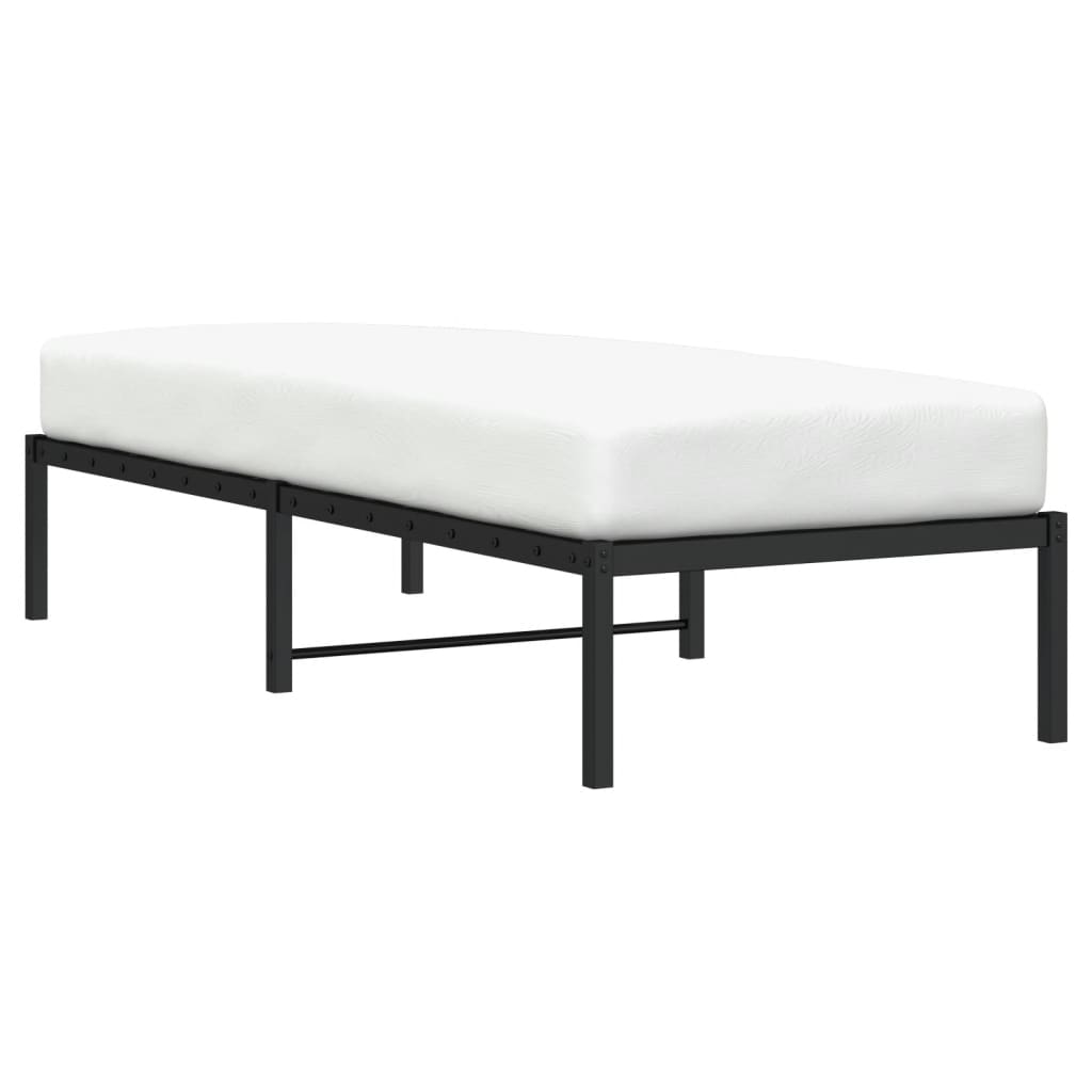 Metal Bed Frame without Mattress Black 80x200cm