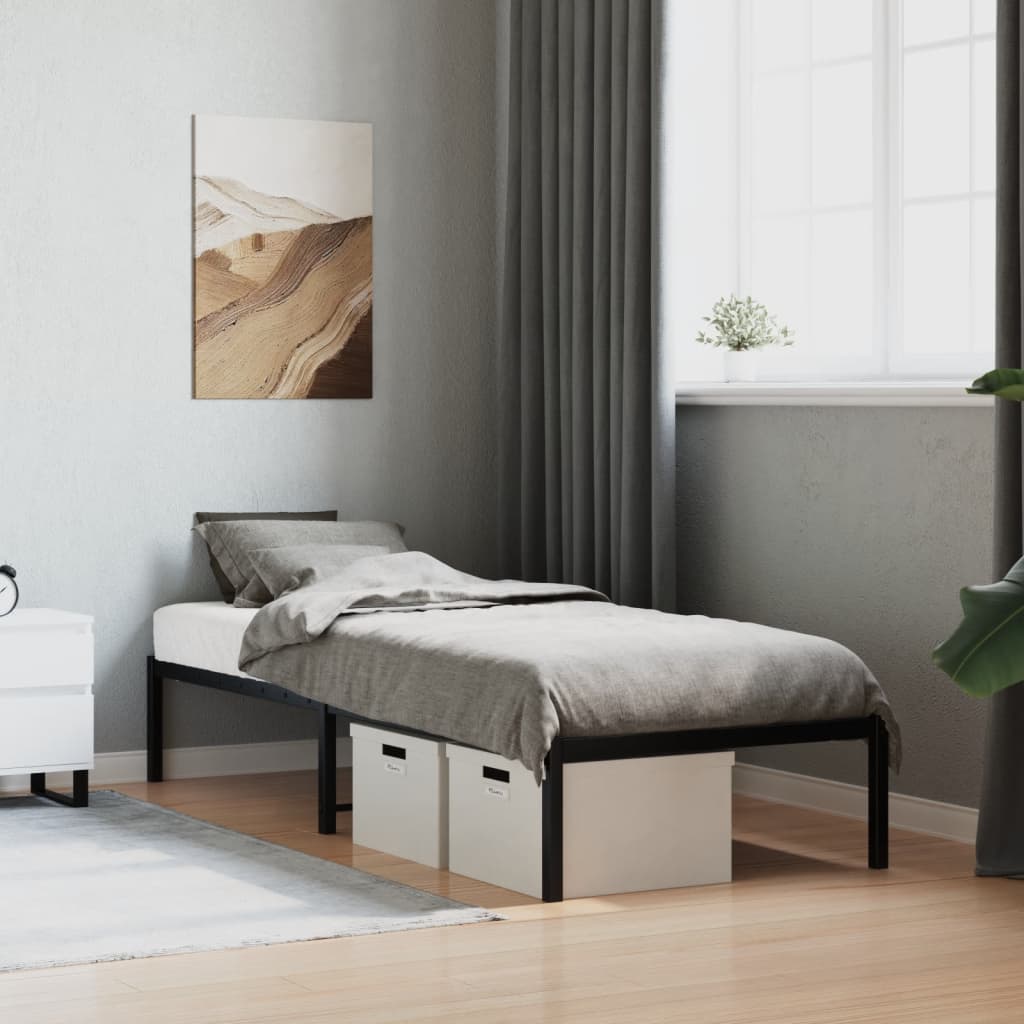 Metal Bed Frame without Mattress Black 80x200cm