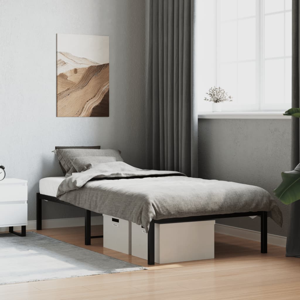 Metal Bed Frame without Mattress Black 90x200cm