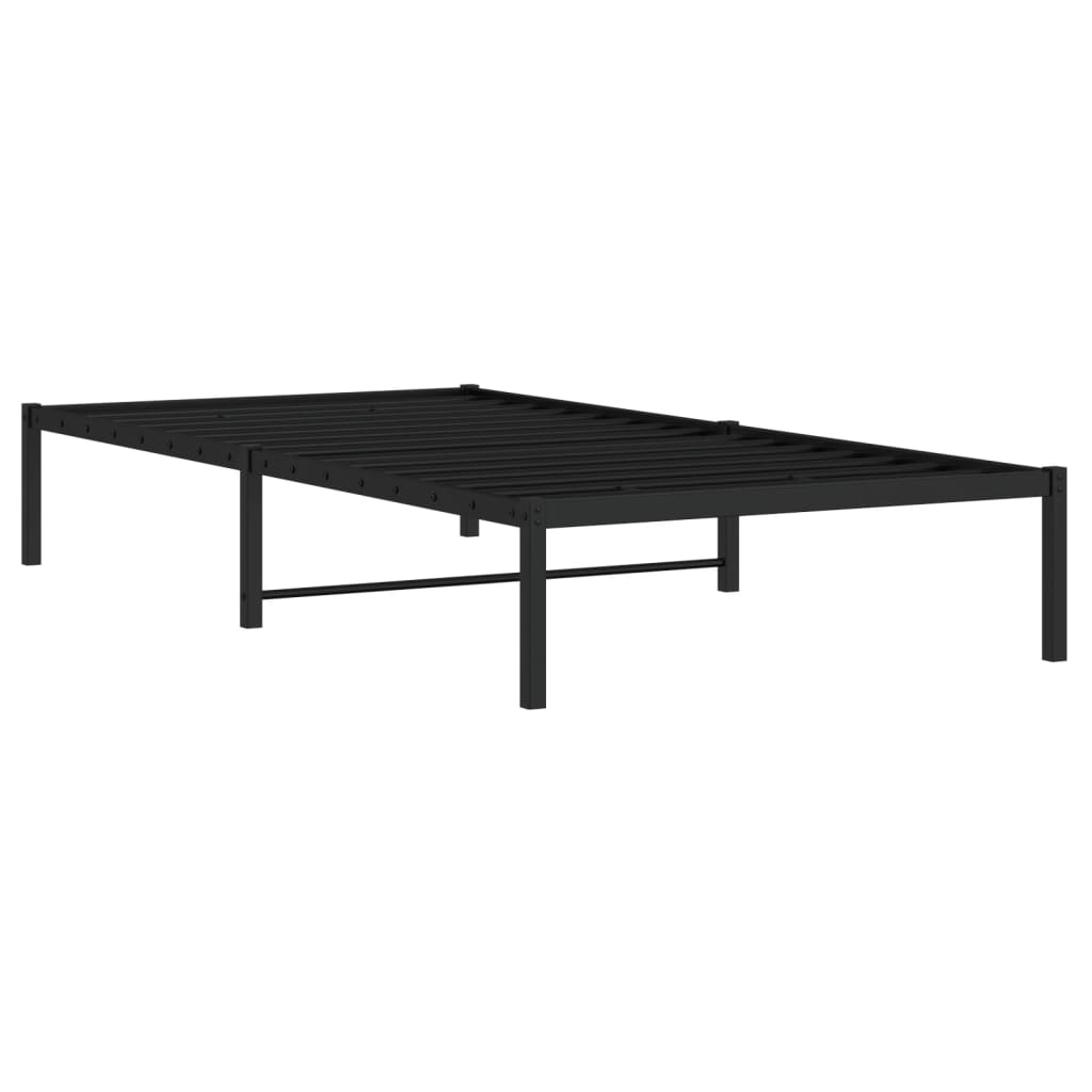 Metal Bed Frame without Mattress Black 100x200cm