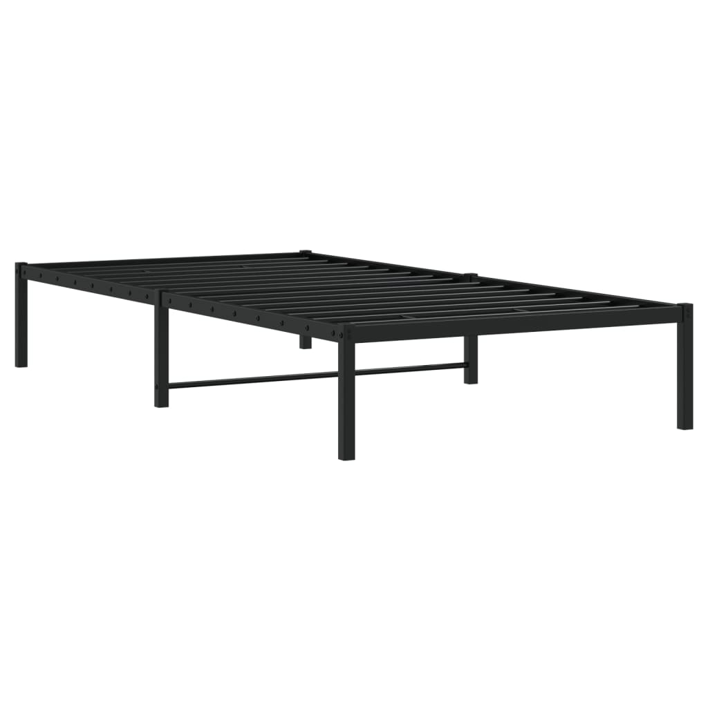 Metal Bed Frame without Mattress Black 100x200cm