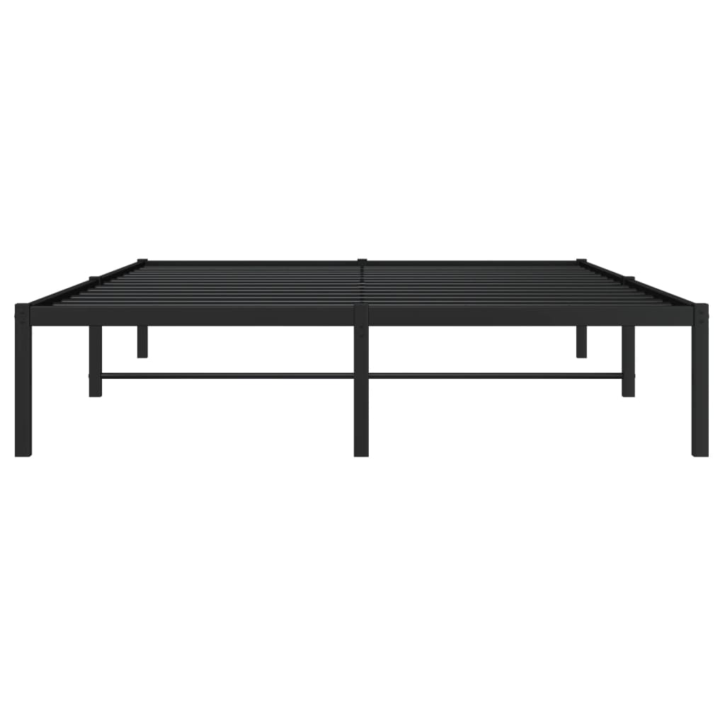 Metal Bed Frame without Mattress Black 135x190cm