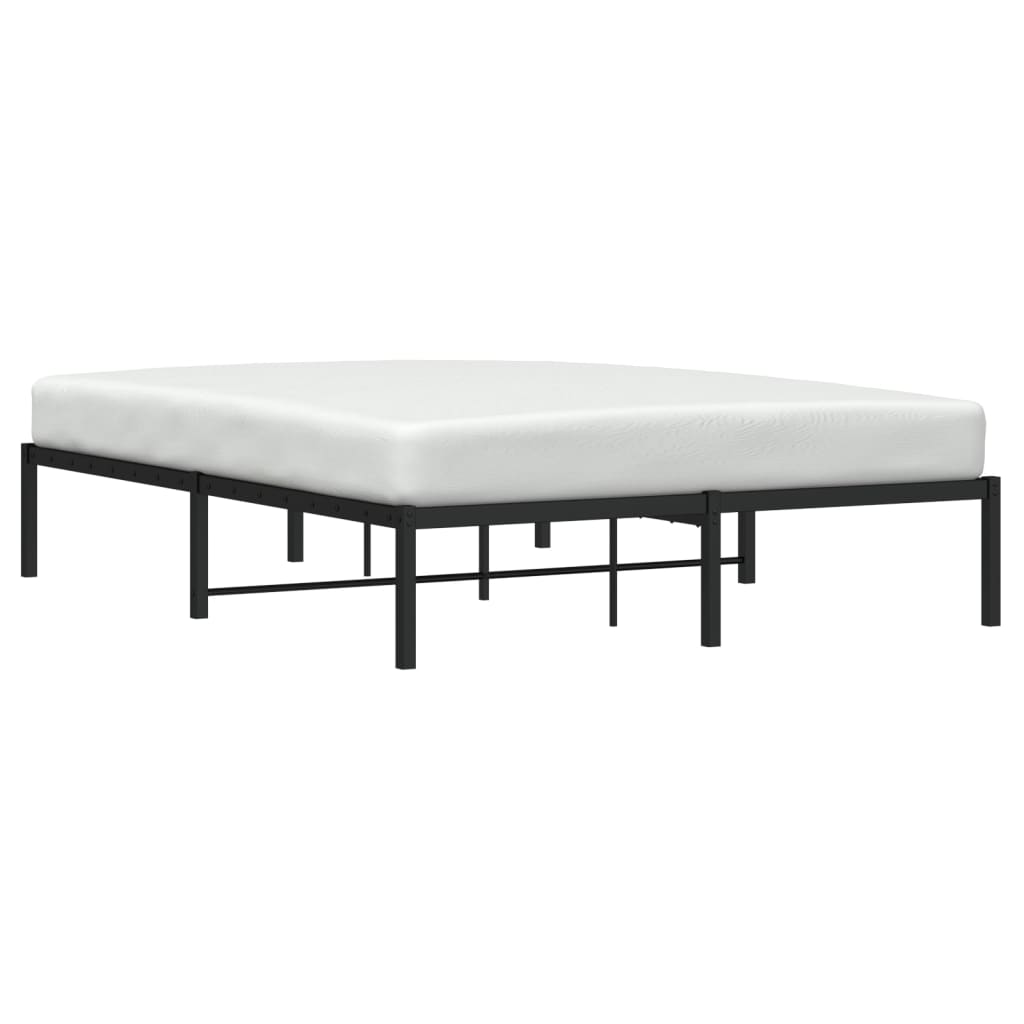 Metal Bed Frame without Mattress Black 140x200cm