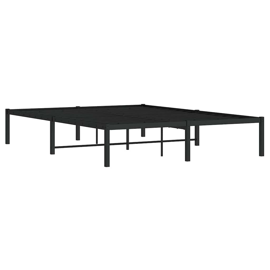 Metal Bed Frame without Mattress Black 140x200cm