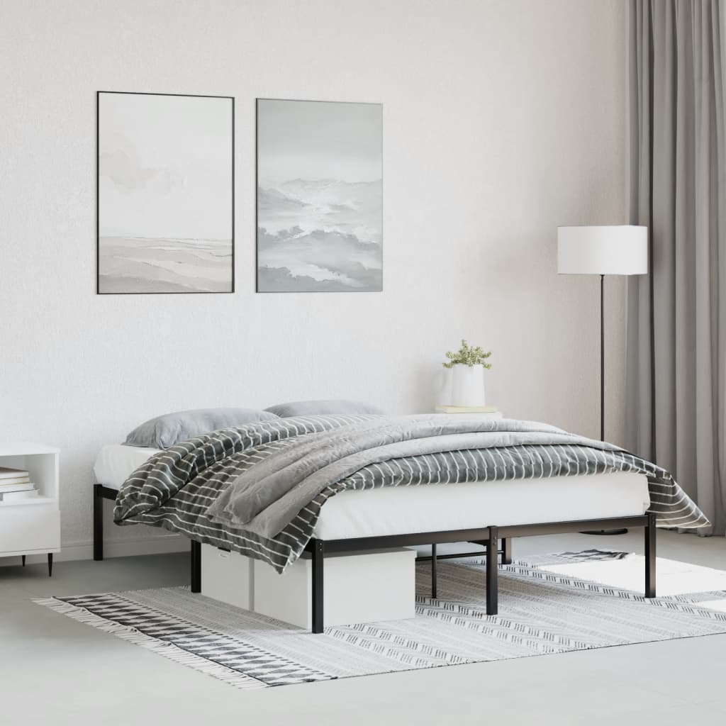 Metal Bed Frame without Mattress Black 140x200cm