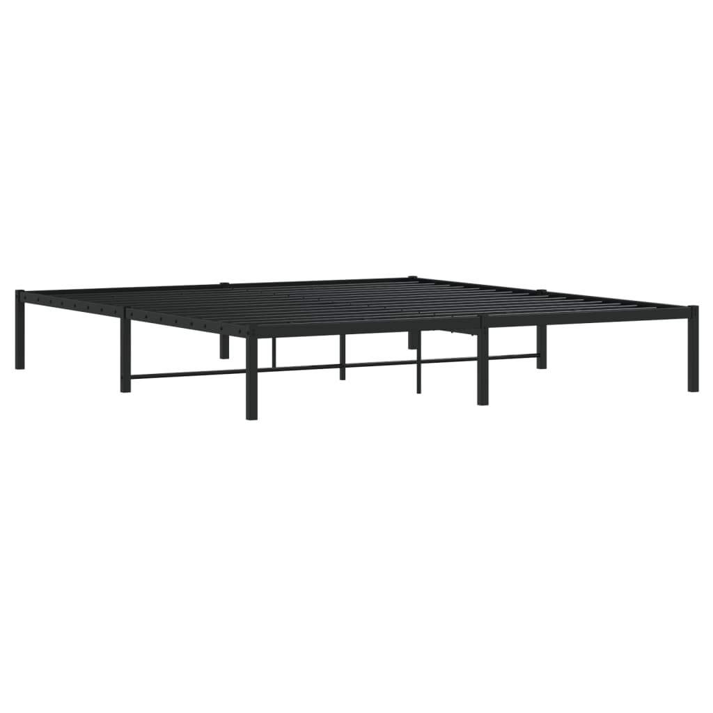 Metal Bed Frame without Mattress Black 180x200cm