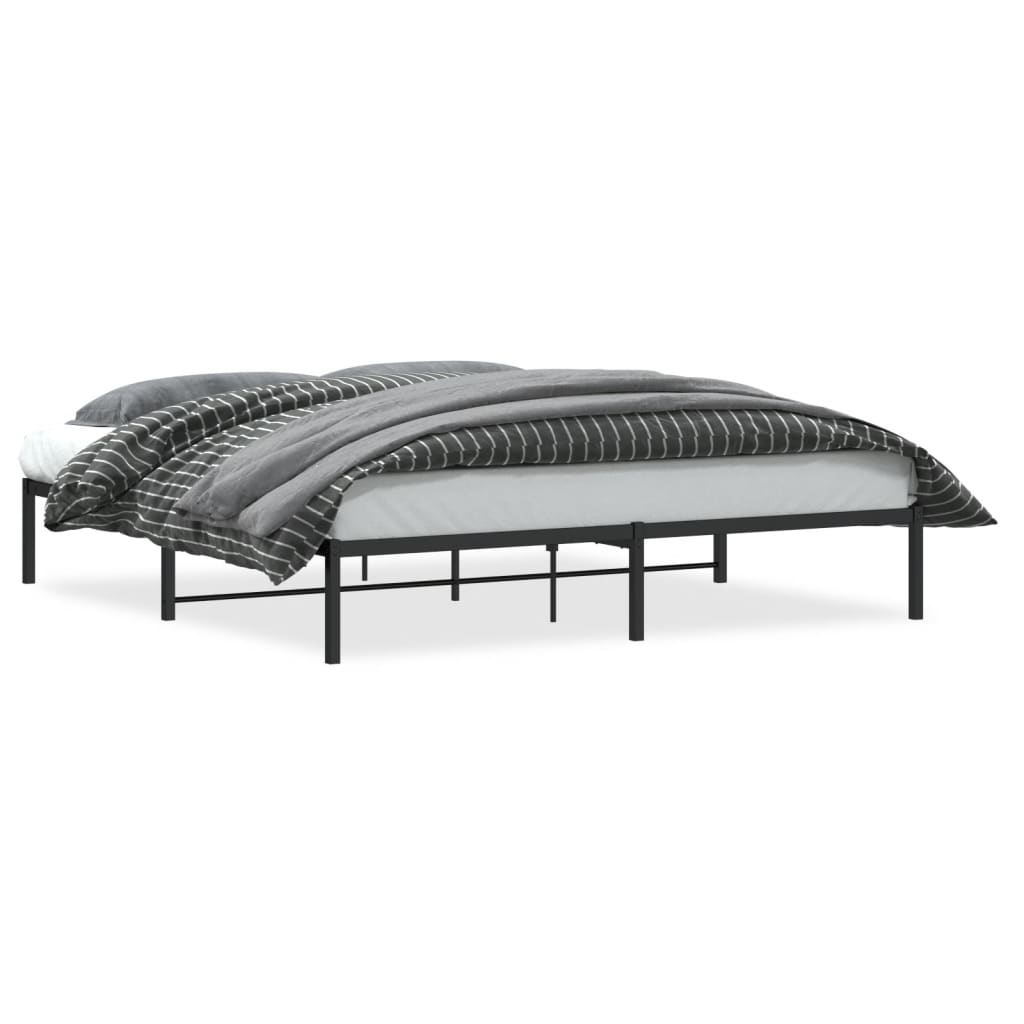Metal Bed Frame without Mattress Black 183x213cm