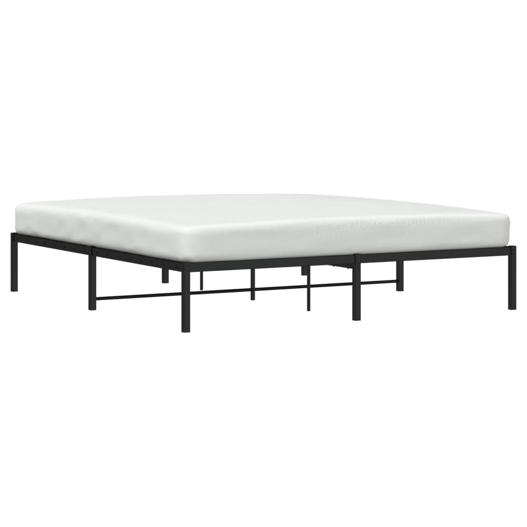 Metal Bed Frame without Mattress Black 183x213cm