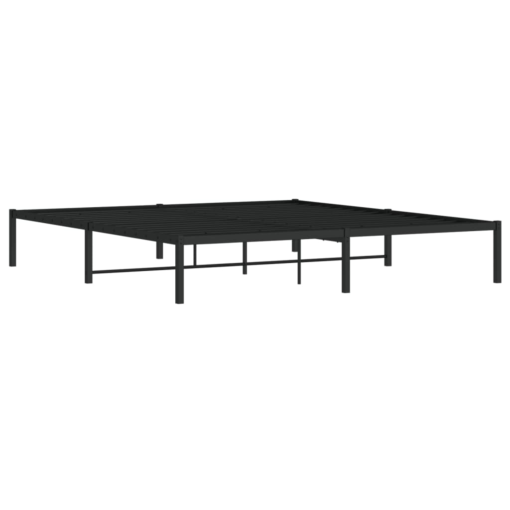 Metal Bed Frame without Mattress Black 183x213cm