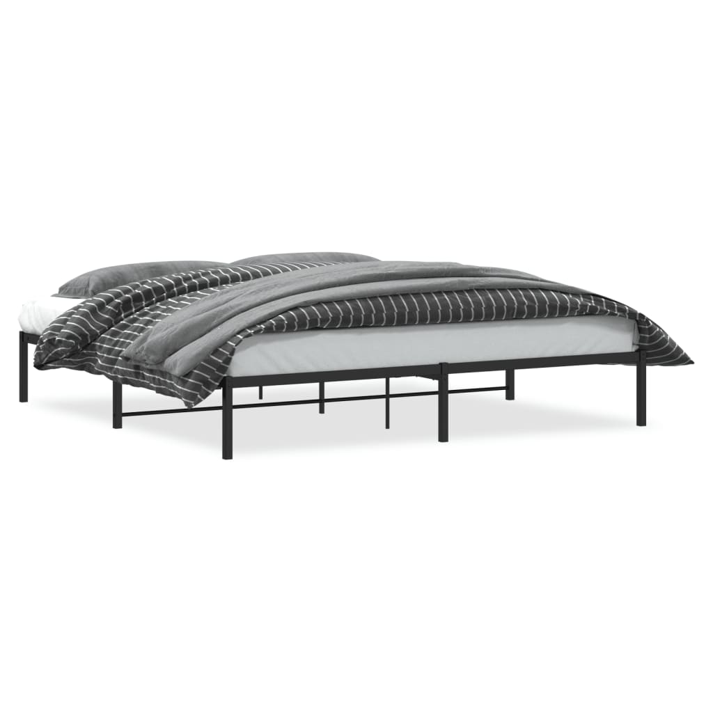 vidaXL Metal Bed Frame without Mattress Black 193x203cm