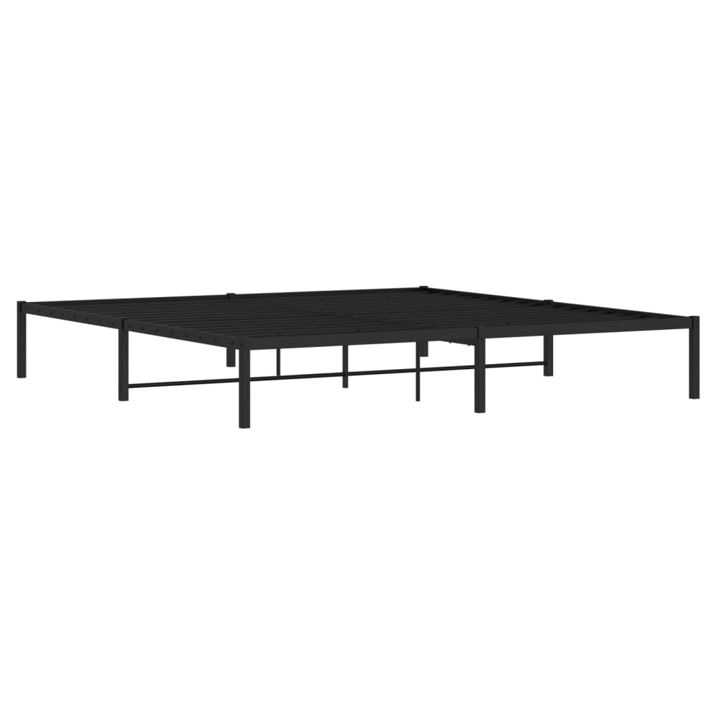 Metal Bed Frame without Mattress Black 200x200cm