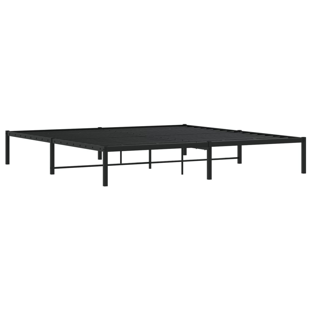 Metal Bed Frame without Mattress Black 200x200cm