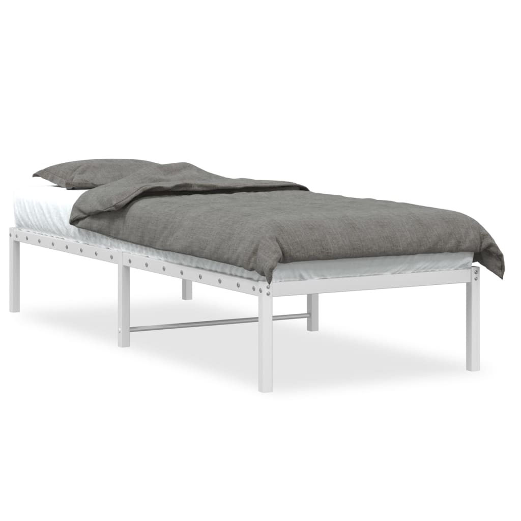 Metal Bed Frame without Mattress White 80x200cm