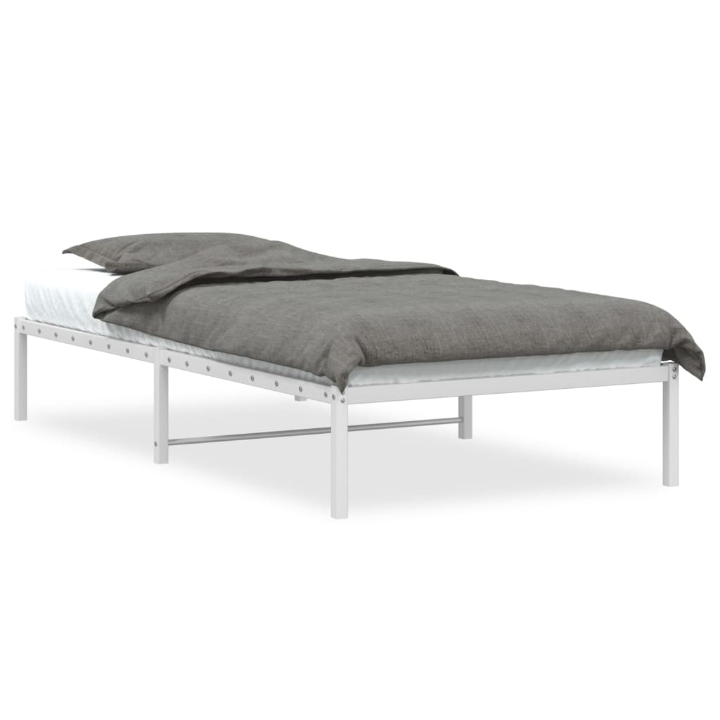Metal Bed Frame without Mattress White 100x190cm