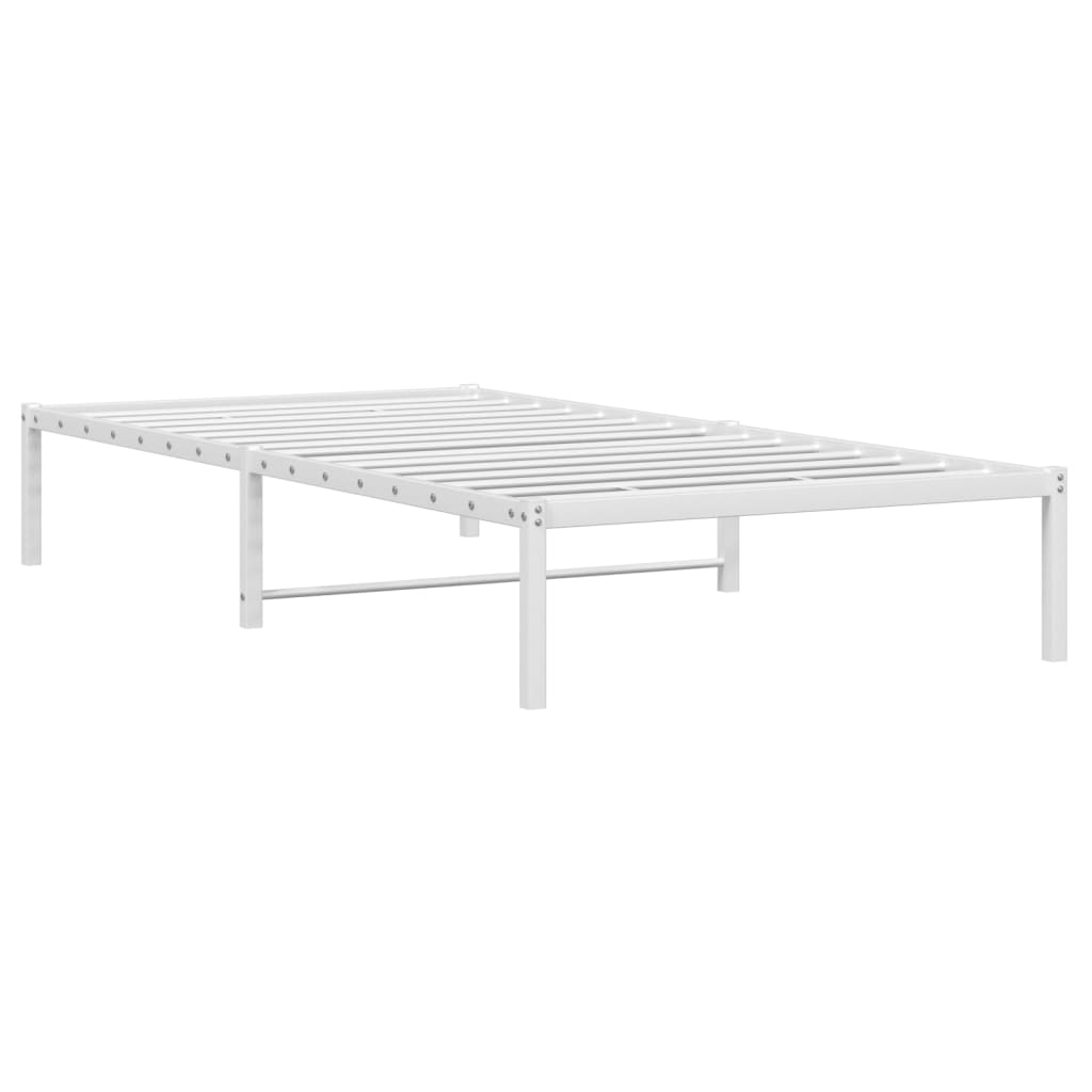 Metal Bed Frame without Mattress White 100x190cm