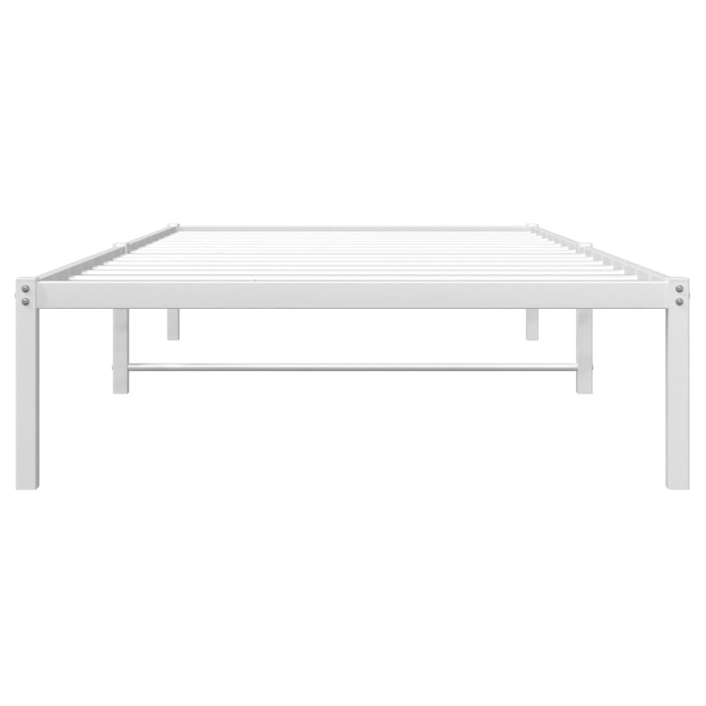 Metal Bed Frame without Mattress White 107x203cm