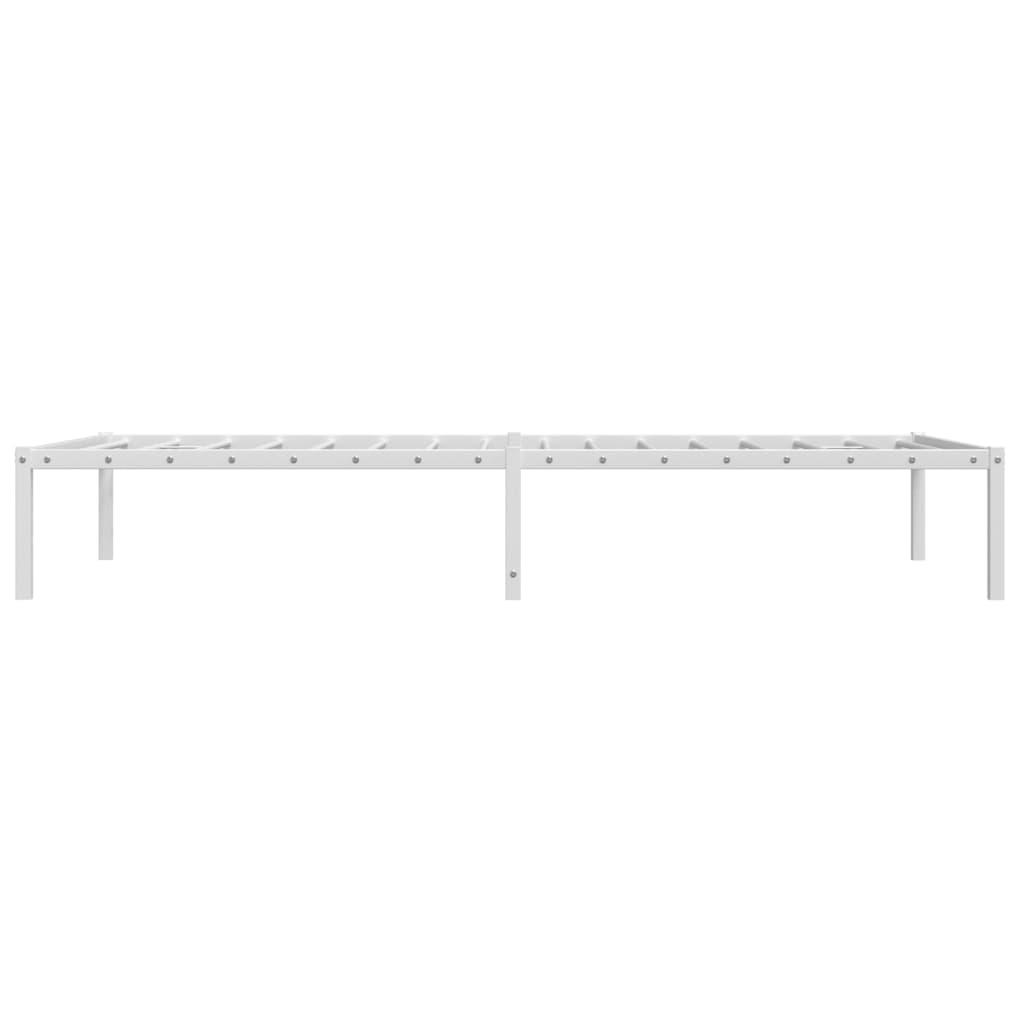 Metal Bed Frame without Mattress White 107x203cm