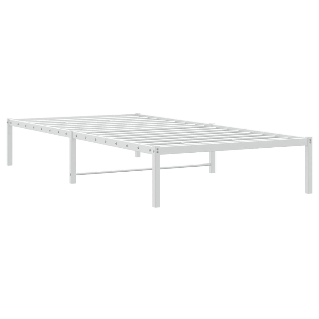 Metal Bed Frame without Mattress White 107x203cm