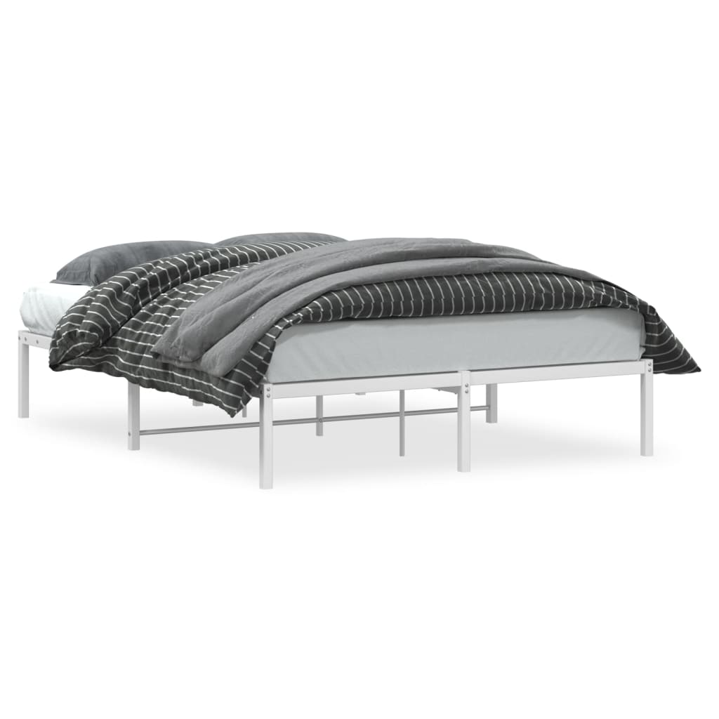 Metal Bed Frame without Mattress White 140x200cm